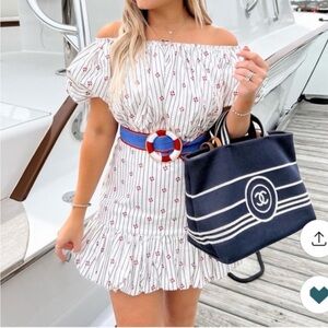 SOLD!!!! NWOT My Beachy Side X Emily In Paris Nautical Dress - 6